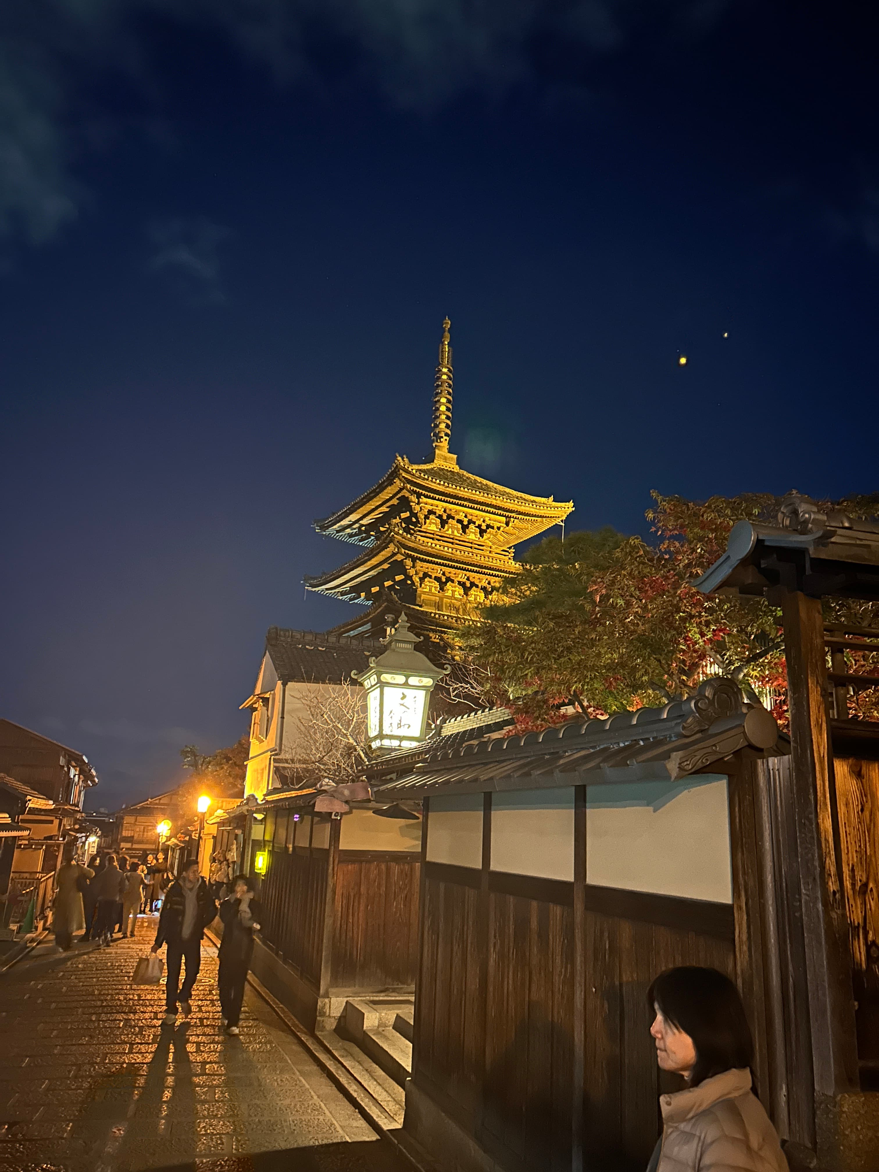 Tower in Kyoto at night