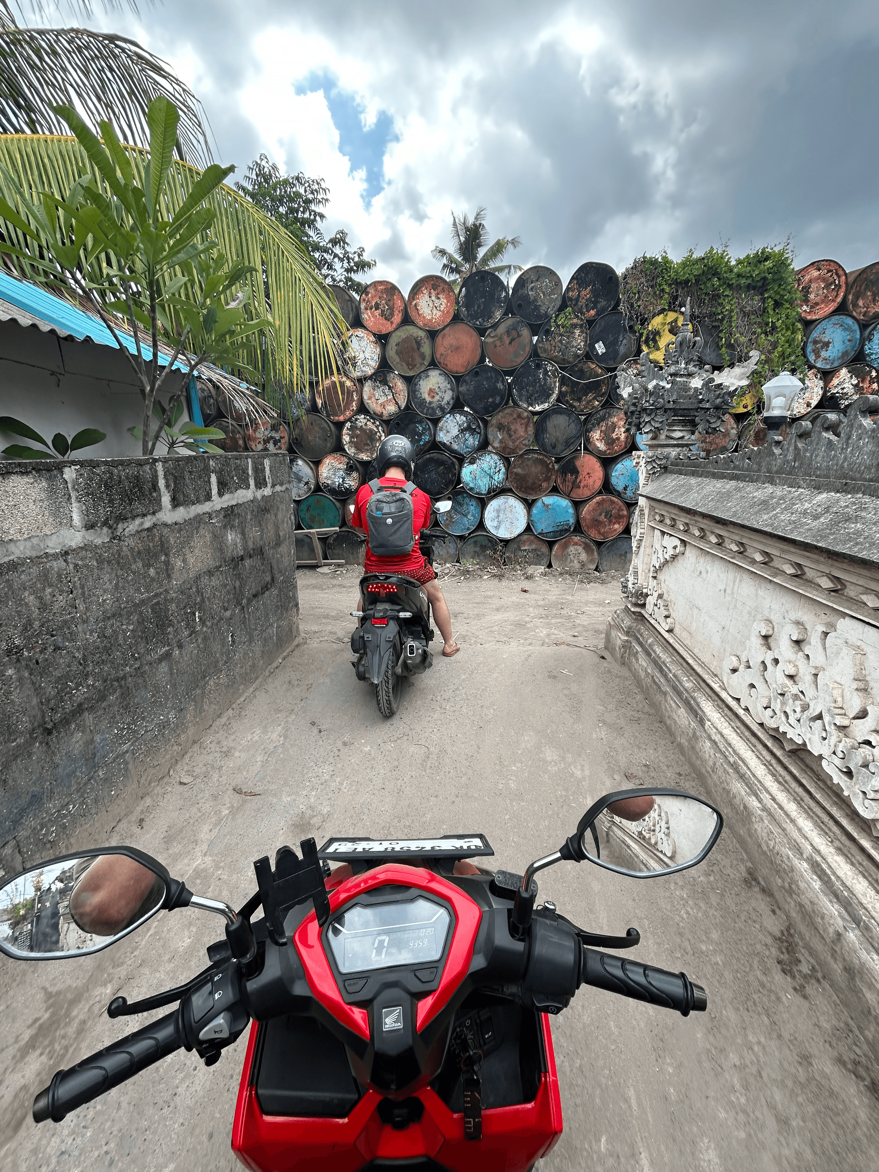 Riding a bike in Bali